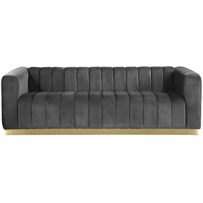 Camari Velvet Sofa grey