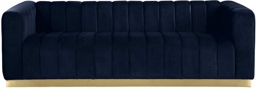 Camari Velvet Sofa Navy
