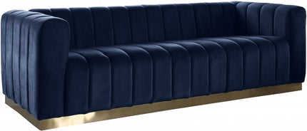Camari Velvet Sofa Navy