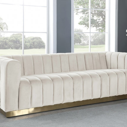 Camari Velvet Sofa Cream
