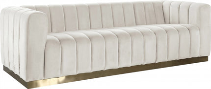 Camari Velvet Sofa Cream
