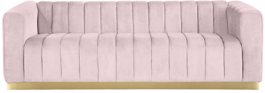 Camari Velvet Sofa Pink
