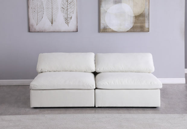 Jettie Linen Deluxe Modular Down Filled Cloud-Like Comfort Overstuffed 78" Armless Sofa Cream