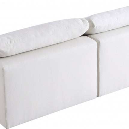 Jettie Linen Deluxe Modular Down Filled Cloud-Like Comfort Overstuffed 78" Armless Sofa Cream