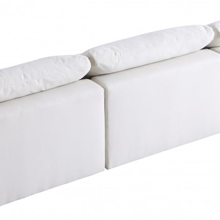 Avignon Linen Deluxe Modular Down Filled Cloud-Like Comfort Overstuffed 117" Armless Sofa cream