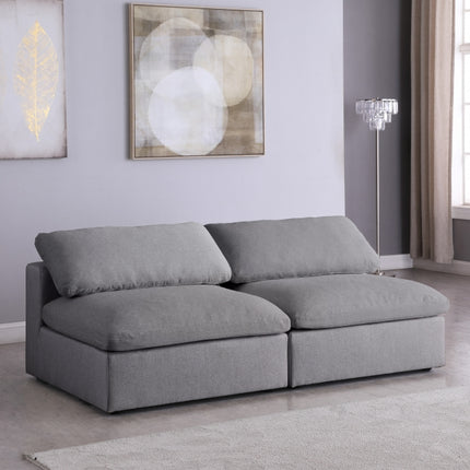Jettie Linen Deluxe Modular Down Filled Cloud-Like Comfort Overstuffed 78" Armless Sofa Grey