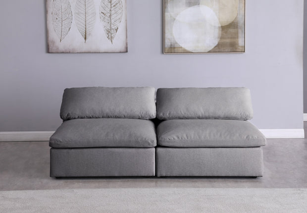 Jettie Linen Deluxe Modular Down Filled Cloud-Like Comfort Overstuffed 78" Armless Sofa Grey