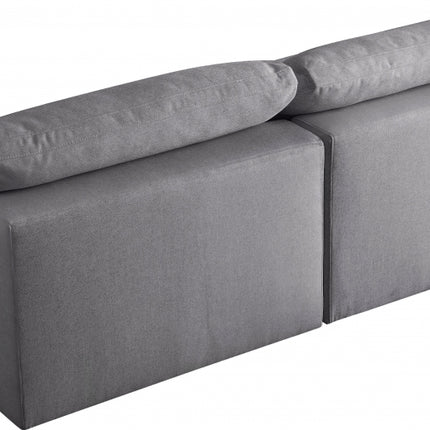 Jettie Linen Deluxe Modular Down Filled Cloud-Like Comfort Overstuffed 78" Armless Sofa Grey