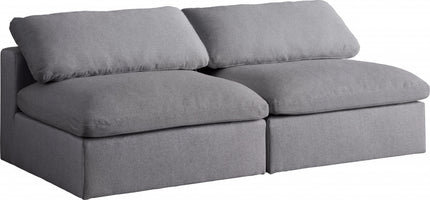 Jettie Linen Deluxe Modular Down Filled Cloud-Like Comfort Overstuffed 78" Armless Sofa Grey