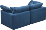Kamren Velvet Standard Modular Down Filled Cloud-Like Comfort Overstuffed 70" Sofa Navy