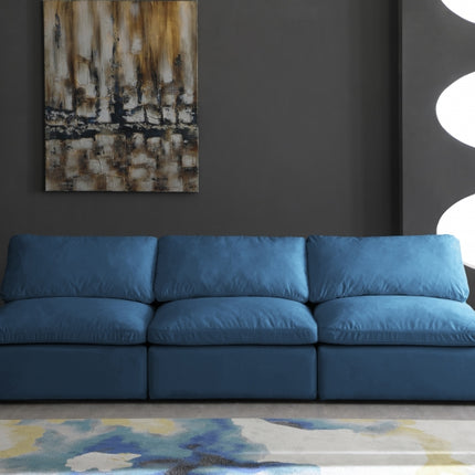 Crosby Velvet Standard Modular Down Filled Cloud-Like Comfort Overstuffed 105" Armless Sofa