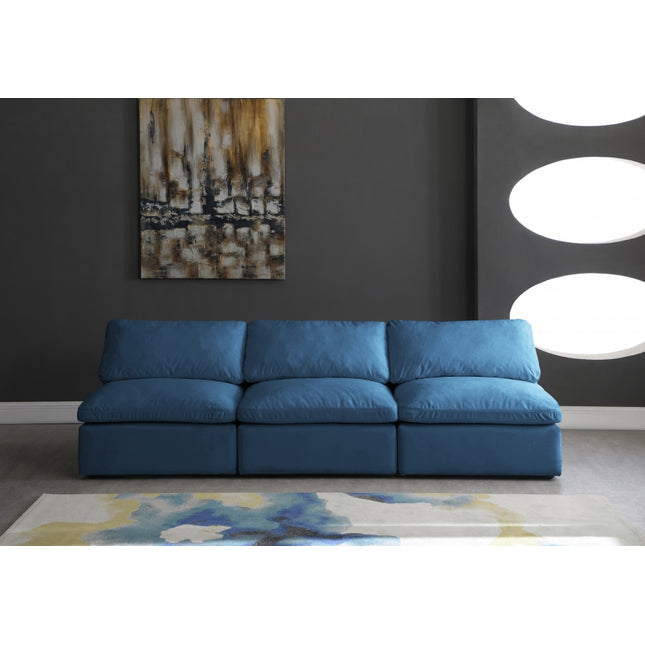Crosby Velvet Standard Modular Down Filled Cloud-Like Comfort Overstuffed 105" Armless Sofa