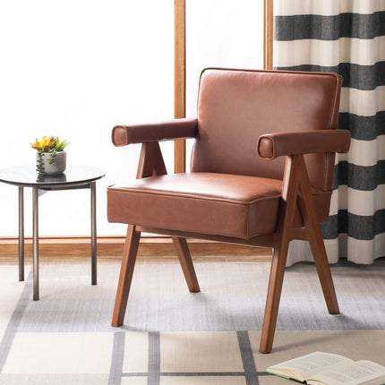 katie-mid-century-accent-chair-cognac-pu-walnut