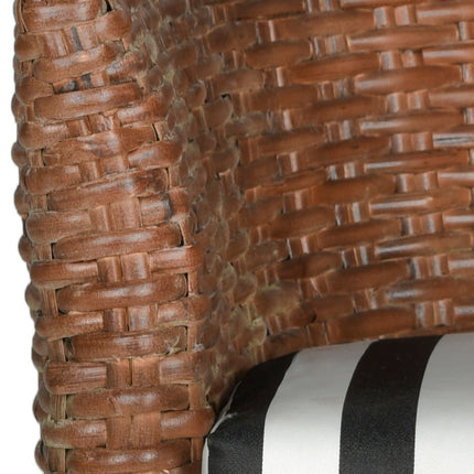 naomi-rattan-barrel-chair-brown-black-white-stripe