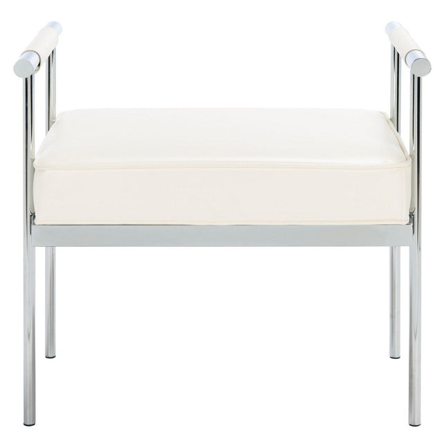 michelle-small-rectangle-bench-w-arms-white-chrome