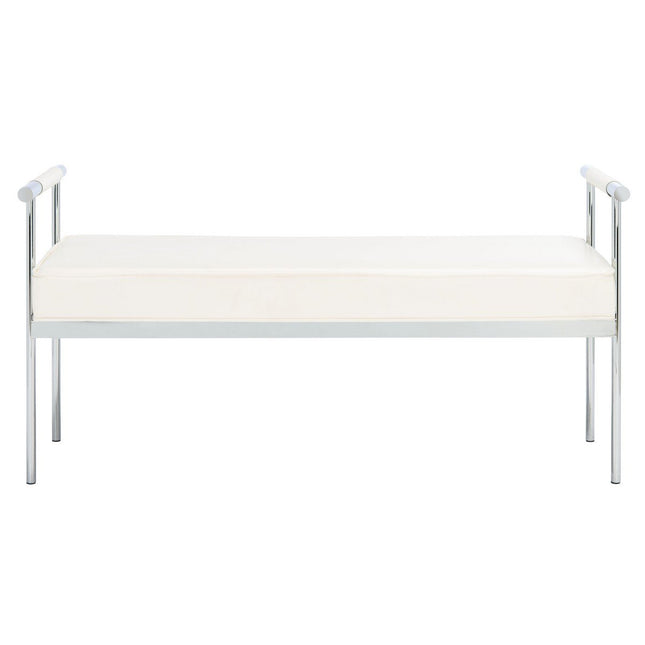 michelle-long-rectangle-bench-w-arms-white-chrome