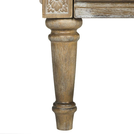 andrea-linen-french-country-settee-taupe-rustic-oak