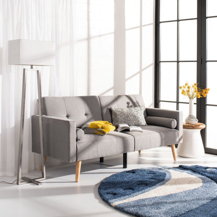 raymond-foldable-futon-bed-with-pillow-grey-linen