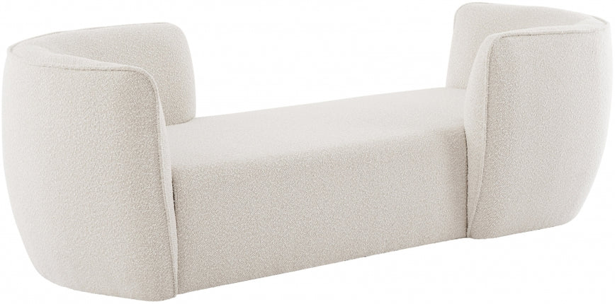Davignon Boucle Fabric Chaise Lounge creme