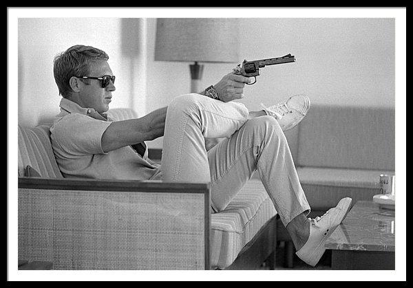 steve-mcqueen-takes-aim-framed-print