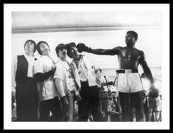 the-beatles-and-muhammad-ali-in-1964-framed-print