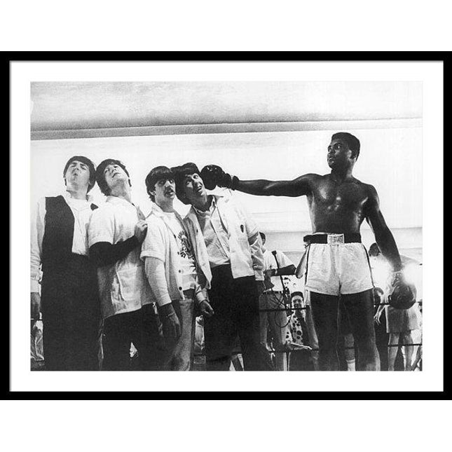 the-beatles-and-muhammad-ali-in-1964-framed-print